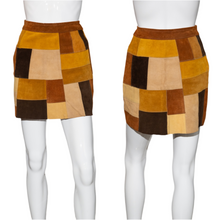 Load image into Gallery viewer, 1970&#39;s Leather Patchwork Mini Skirt Size S
