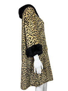 1960's Faux Leopard Coat - Size M/L