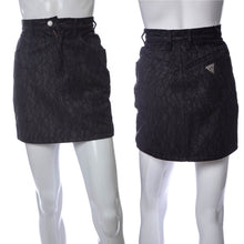 Load image into Gallery viewer, 1990&#39;s Guess Black Denim and Lace Mini Skirt Size XS
