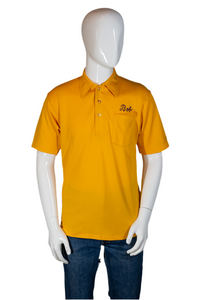 1970's Yellow Polyester Pullover Bowling Shirt Size M