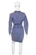 Load image into Gallery viewer, 1980&#39;s Purple Acid Washed Denim Dress Size S
