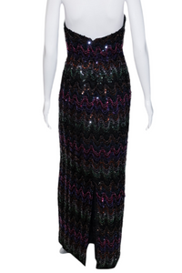 1970's Mike Benet Strapless Sequin Gown Size S
