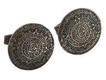 Load image into Gallery viewer, 1950&#39;s Sterling Silver Mayan Calendar Lopez Taxco Cufflinks
