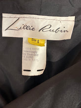 Load image into Gallery viewer, 1980&#39;s Black Velvet and Rhinestone Lillie Rubin Cocktail Dress Size S
