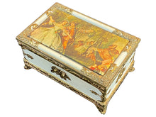 Load image into Gallery viewer, 1970's Romantic French Pastoral Rococo Style Small Trinket Jewelry Box
