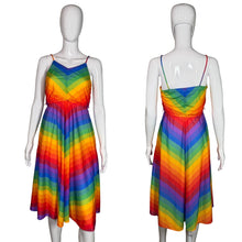 Load image into Gallery viewer, 1980's Rainbow Striped Sun Dress Size S/M
