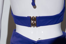 Load image into Gallery viewer, 1970&#39;s Purple Polyester Halter Top Disco Duo Size S
