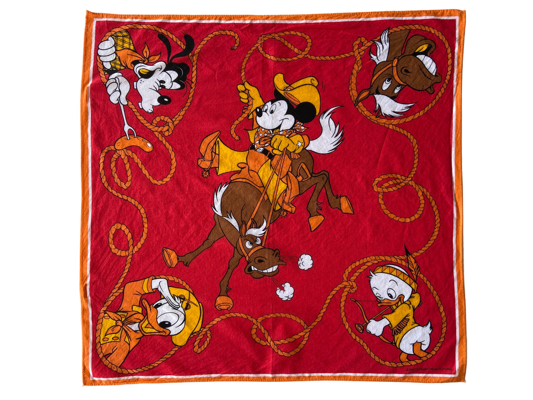 1980's Western Mickey Mouse and Friends Walt Disney Productions Bandana