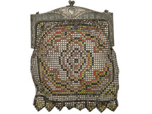 Load image into Gallery viewer, 1920&#39;s Enameled Whiting &amp; Davis Metal Mesh Purse
