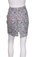 Load image into Gallery viewer, 1980&#39;s Pink and Blue Floral Tapestry Mini Skirt Size S
