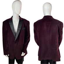 Load image into Gallery viewer, 1980&#39;s Maroon Velvet Dinner Jacket Size 48R
