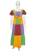 Load image into Gallery viewer, 1970&#39;s Patchwork Cotton Prairie Maxi Dress Size S/M
