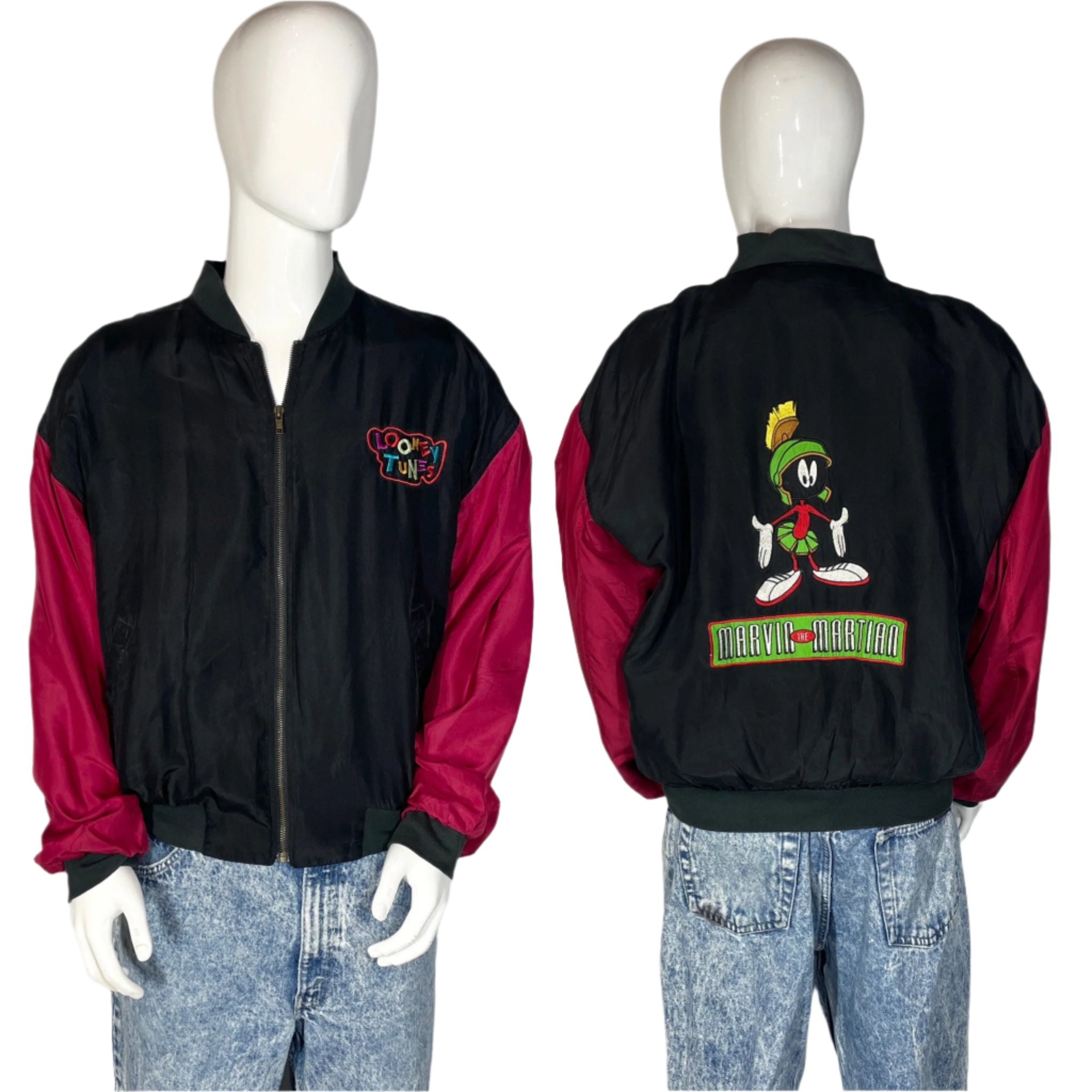 1993 Looney Tunes Marvin the Martian Silk Jacket Size M/L