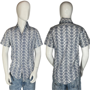 1960's K-Mart Perma Press Damask Casual Shirt Size S