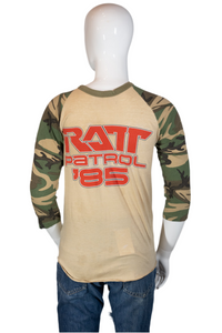 1985 Ratt Camo Raglan Concert Tour Shirt Size S/M