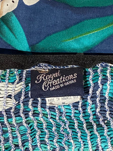 1980's Royal Creations Hibiscus Print Cotton Aloha Dress Size S/M