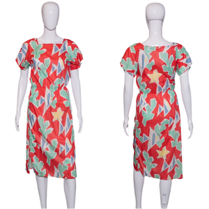 1980's Abstract New Wave Cotton Dress Size S/M