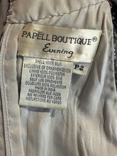 Load image into Gallery viewer, 1990's Gunmetal Beaded Daisy Evening Gown Size S
