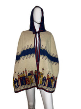 Load image into Gallery viewer, Decorative hooded cape with intricate patterns on a white mannequin
