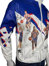 Load image into Gallery viewer, Olympic-themed jacket with 'USA' and sports graphics on a mannequin against a white background
