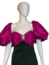 Load image into Gallery viewer, Pink and black dress on a mannequin against a plain background
