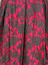 Load image into Gallery viewer, 1950's Black Lace and Fuchsia Taffeta Ceil Chapman Cocktail Dress Size S
