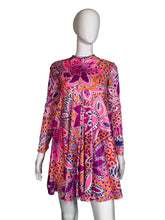 Load image into Gallery viewer, Mannequin wearing a colorful patterned dress against a plain background
