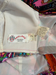 1970's Flower Power Halter Dress - Size s