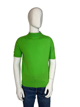 Load image into Gallery viewer, Mannequin wearing a green knit shirt and blue jeans on a white background
