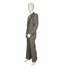Load image into Gallery viewer, Mannequin wearing a gray checkered suit against a white wall.
