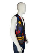 Load image into Gallery viewer, Mannequin wearing a colorful patterned vest against a plain background
