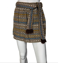 Load image into Gallery viewer, 1960&#39;s Woven Belted Tapestry Mini Skirt - Size S
