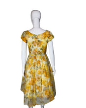 Load image into Gallery viewer, 1960&#39;s Floral Chiffon Party Dress - Size S/M
