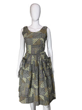 Load image into Gallery viewer, 1950&#39;s Patchwork Print Cotton Day Dress - Size M
