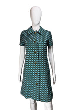 Load image into Gallery viewer, 1960&#39;s Green and Blue Checkered Dress - Size M
