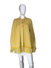 Load image into Gallery viewer, 1970&#39;s Yellow Checkered Poncho - One Size Fits Most
