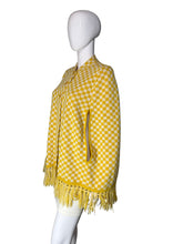 Load image into Gallery viewer, 1970&#39;s Yellow Checkered Poncho - One Size Fits Most
