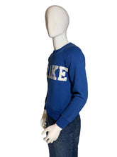Load image into Gallery viewer, Blue swaetshirt on a mannequin against a white background.
