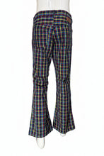 Load image into Gallery viewer, Plaid flared pants against a white background.
