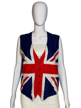 Load image into Gallery viewer, Mannequin wearing a vest with a Union Jack design on a plain background
