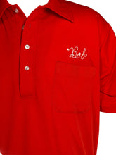 Load image into Gallery viewer, Red shirt with 'bob' embroidered on it
