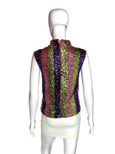 Load image into Gallery viewer, 1960's Striped Sequin Knit Top - Size M
