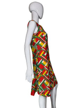 Load image into Gallery viewer, 1960's Geometric Polyester Shift Dress - Size L

