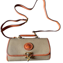 Load image into Gallery viewer, Brown leather handbag with gold accents
