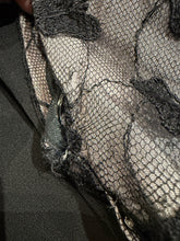 Load image into Gallery viewer, 1940’s Black Rayon Butterfly Lace Dress Size S
