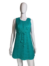 Load image into Gallery viewer, Teal knitted garment on a mannequin against a white background.
