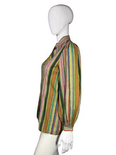 Load image into Gallery viewer, Multicolored striped shirt on a mannequin 
