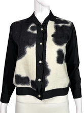 Load image into Gallery viewer, Black and white patterned Shirt on a mannequin with a plain background
