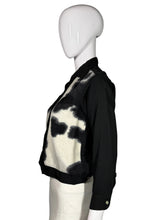 Load image into Gallery viewer, Black and white patterned Shirt on a mannequin with a plain background
