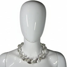 Load image into Gallery viewer, Mannequin wearing a clear quartz and sterling silver necklace on a white background
